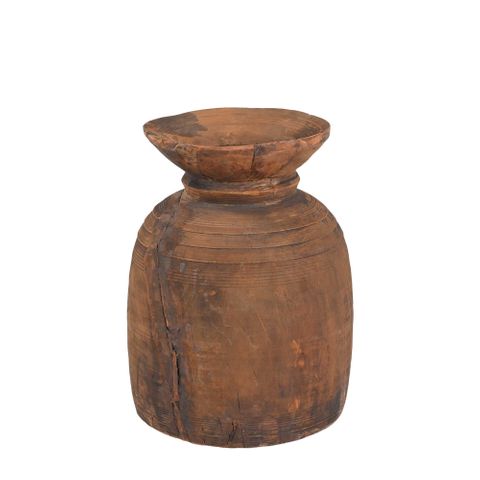 Wooden Pot in Old Wood -Natural - Notbrand
