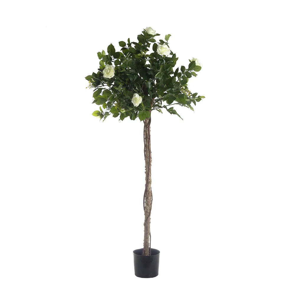 Artificial Rose Topiary Light White with Pot - 140cm - Notbrand