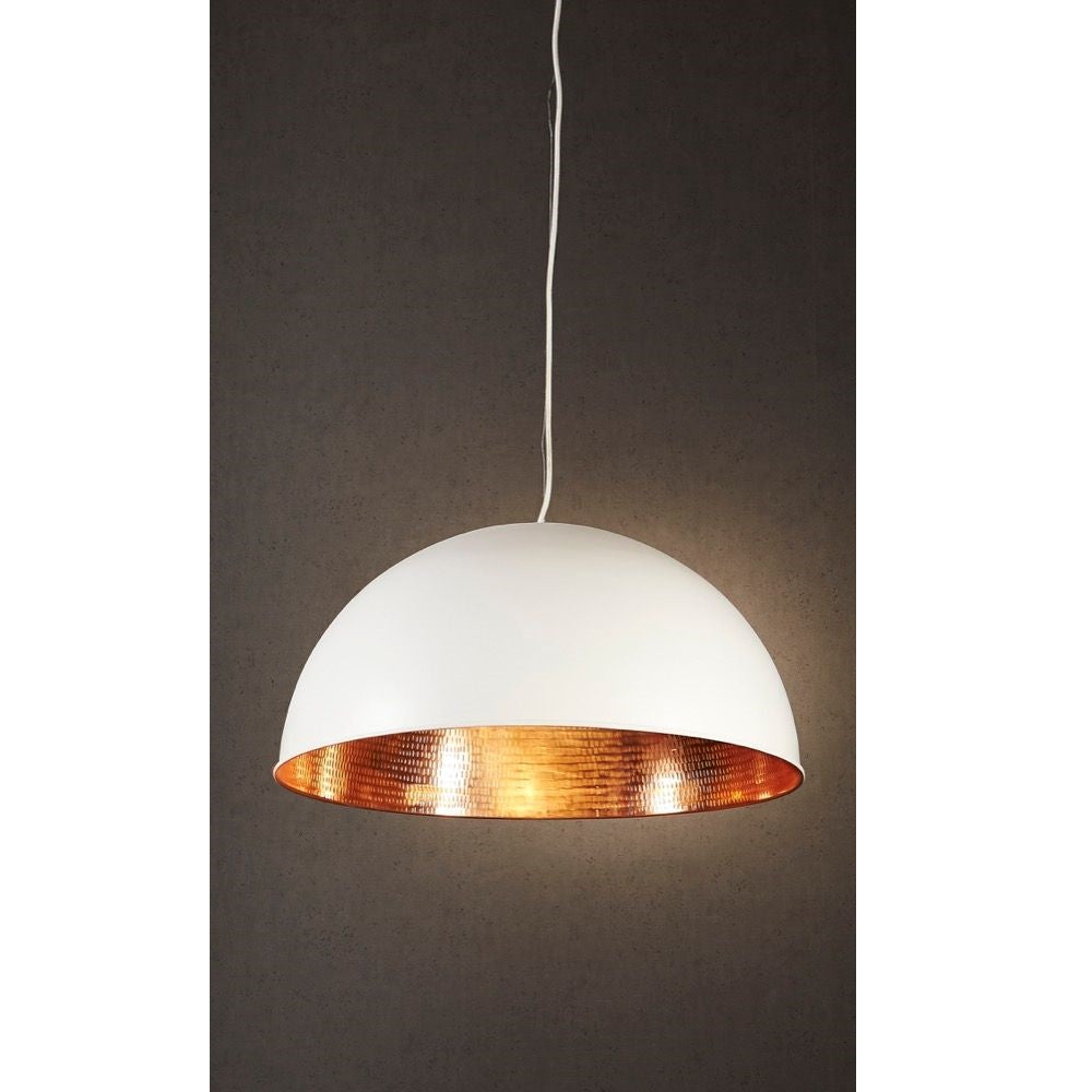 Alfresco Dome Brass Ceiling Pendant - White and Copper - Notbrand