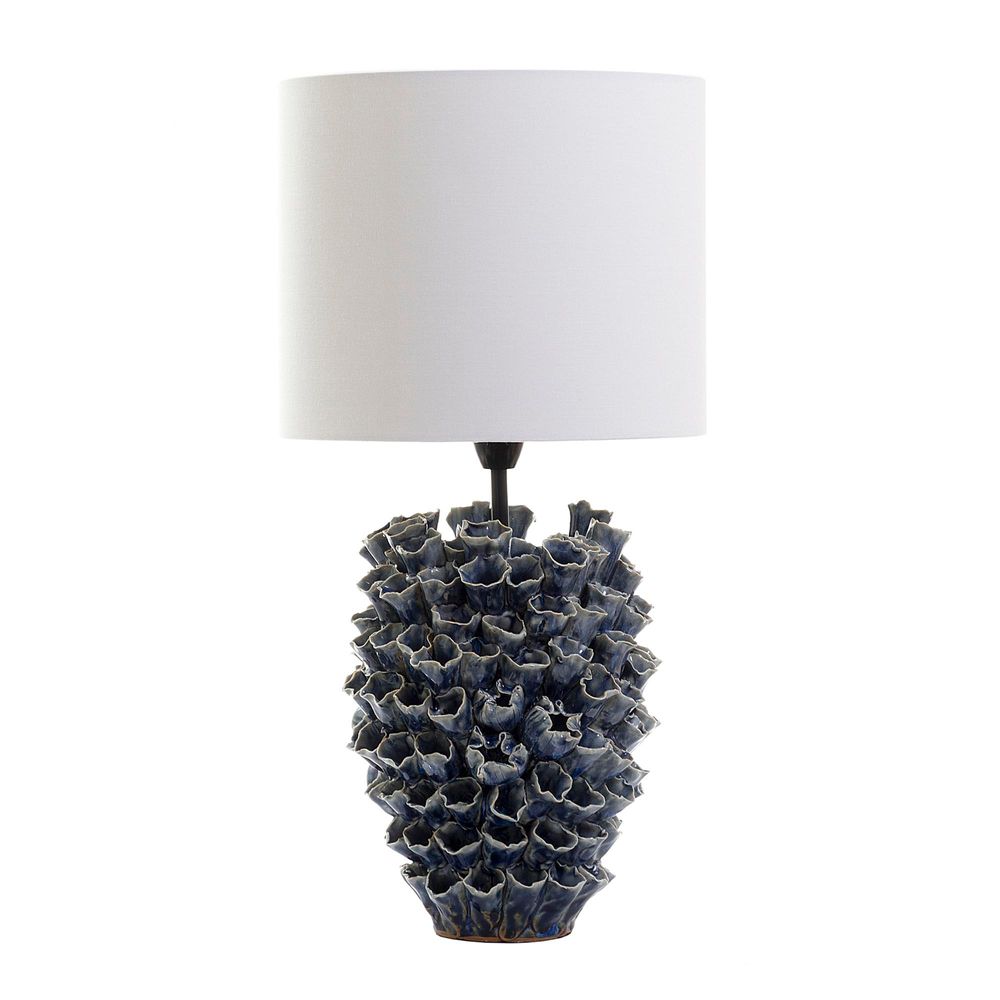 Londolozi Ceramic Table Lamp With Linen Shade - Blue - Notbrand