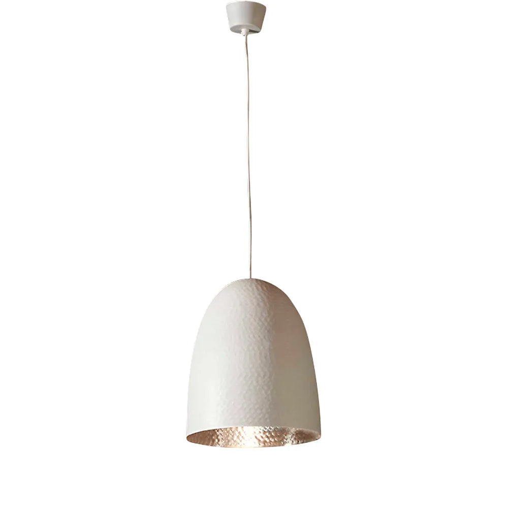 Dolce Beaten Ceiling Pendant - White And Silver - Notbrand