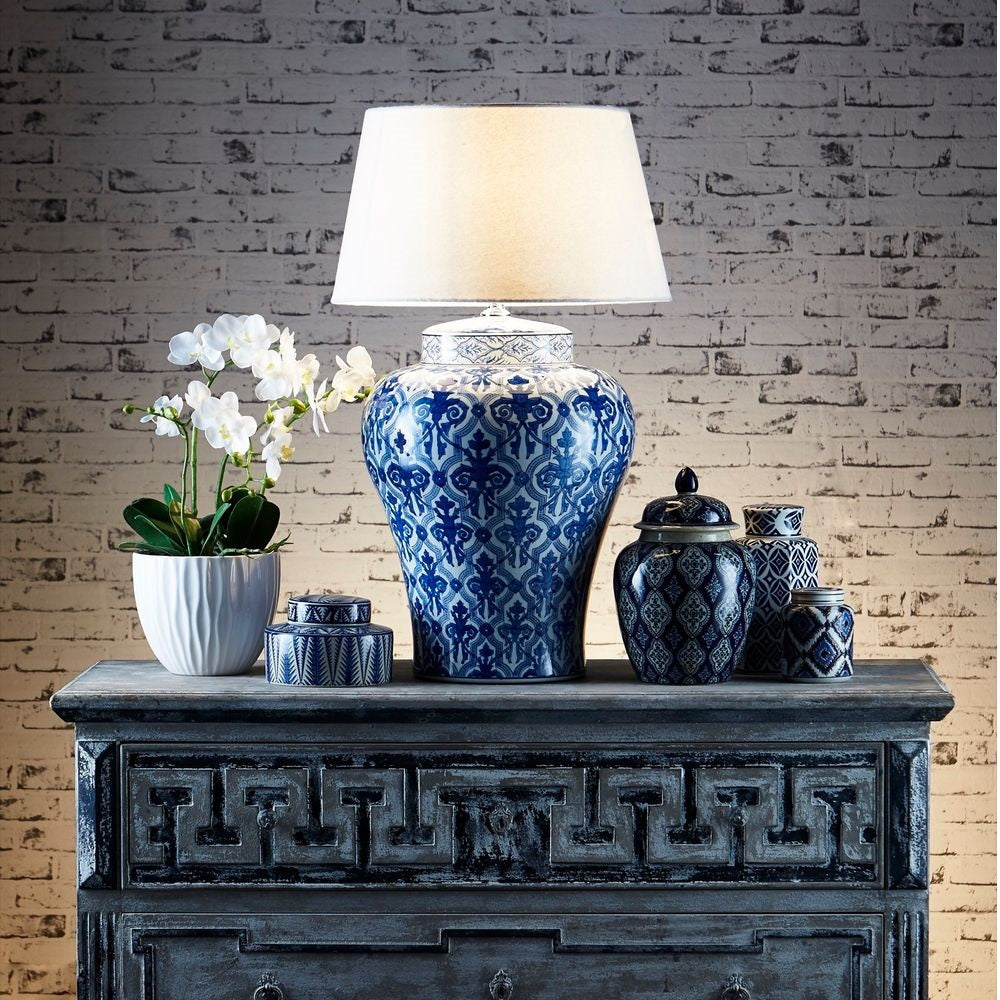 Churchill Ceramic Table Lamp Base - Blue And White - Notbrand
