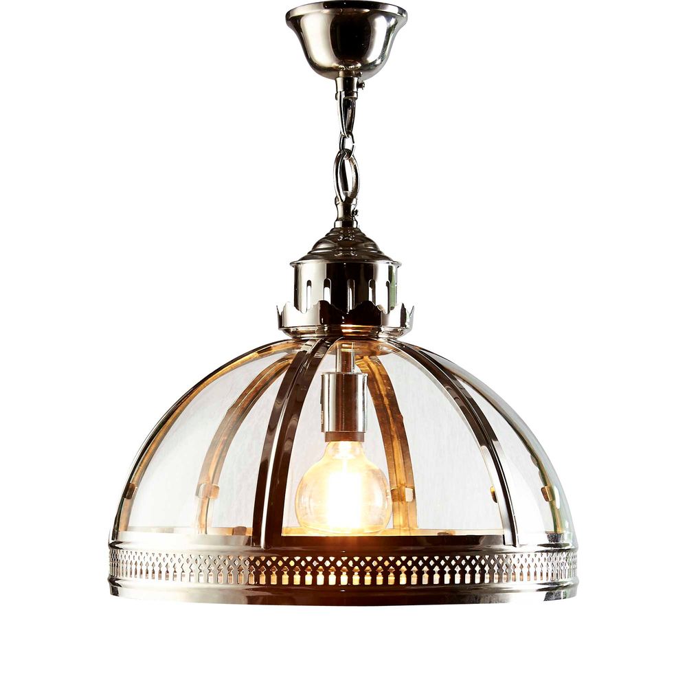 Winston Brass & Glass Ceiling Pendant in Nickel - Small - Notbrand