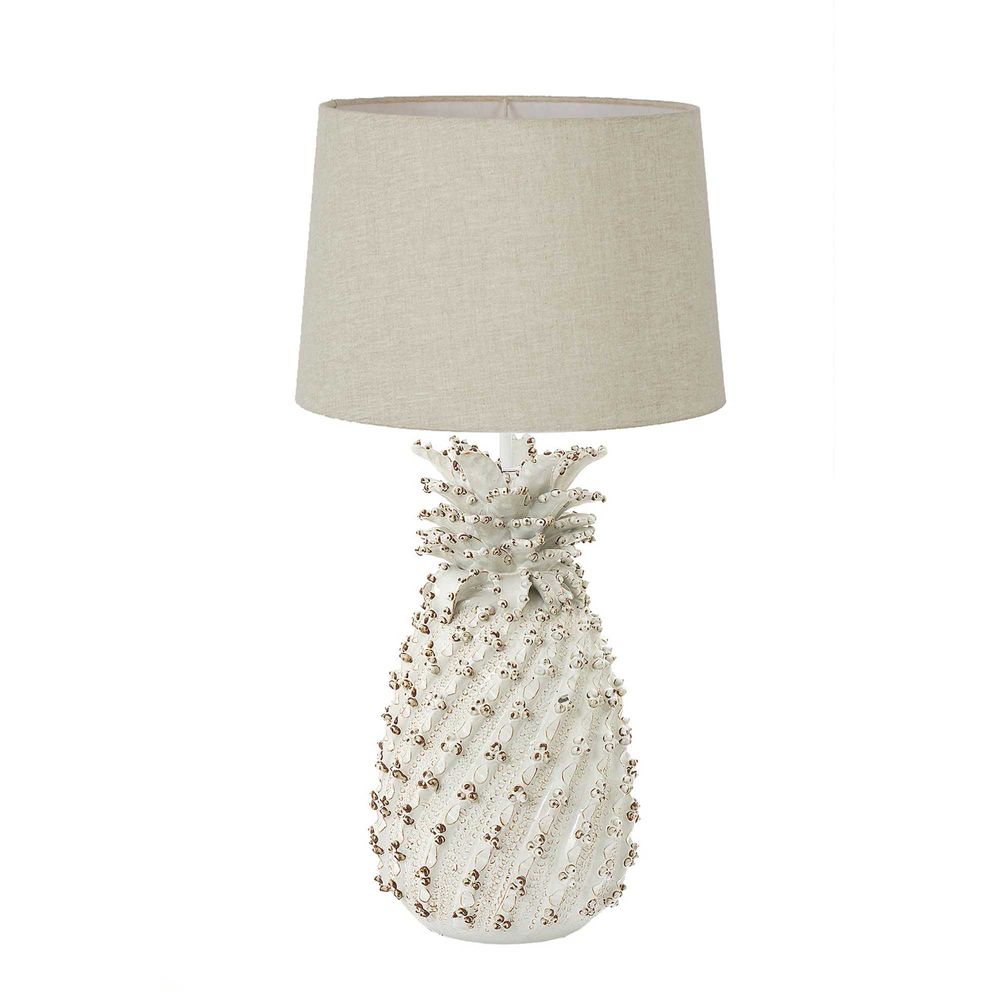 Pineapple Ceramic Table Lamp Base - White - Notbrand