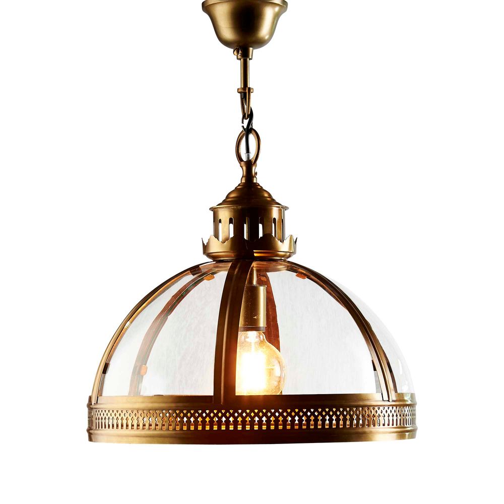 Winston Brass & Glass Ceiling Pendant -  Antique Brass - Notbrand