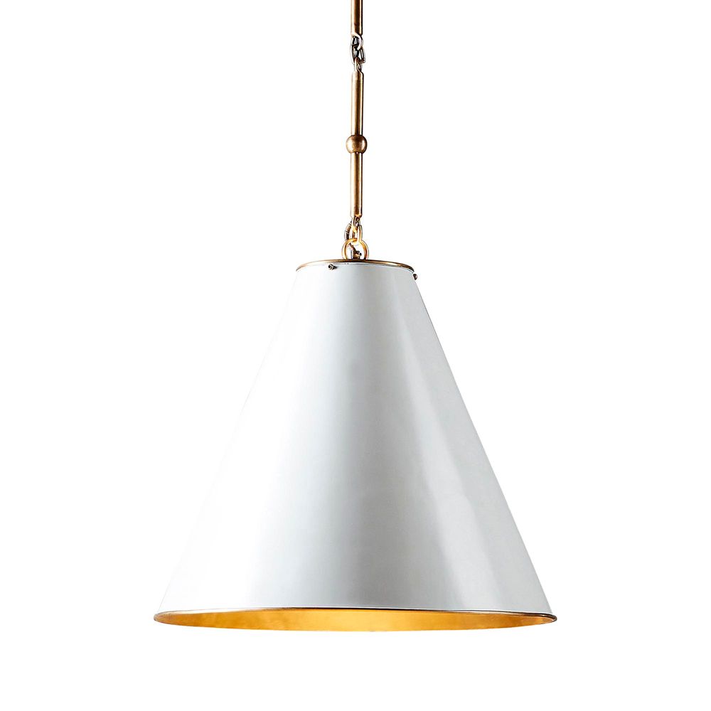 Monte Carlo Ceiling Pendant in White and Brass - Large - Notbrand