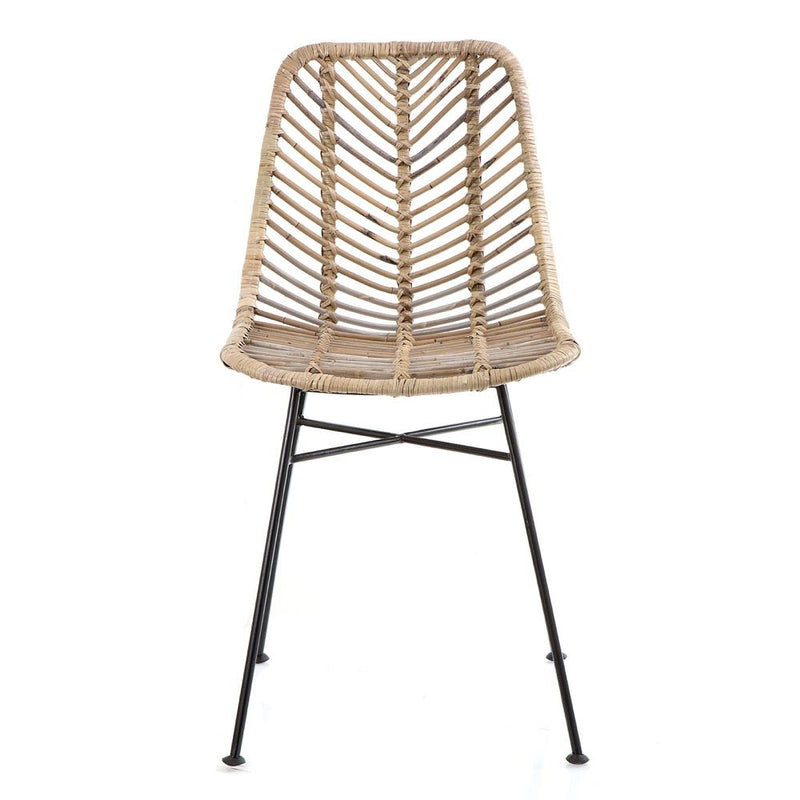 Comores Iron Frame Dining Chair - Natural - Notbrand