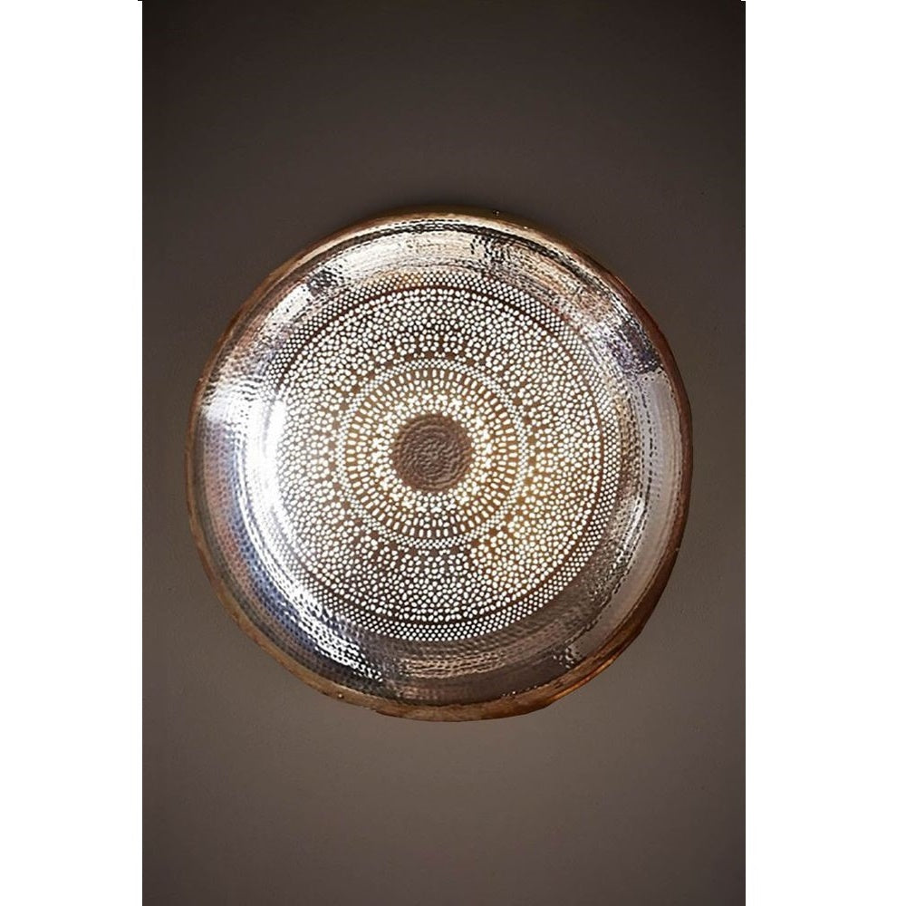 Moroccan Brass Wall Light - Silver - Notbrand