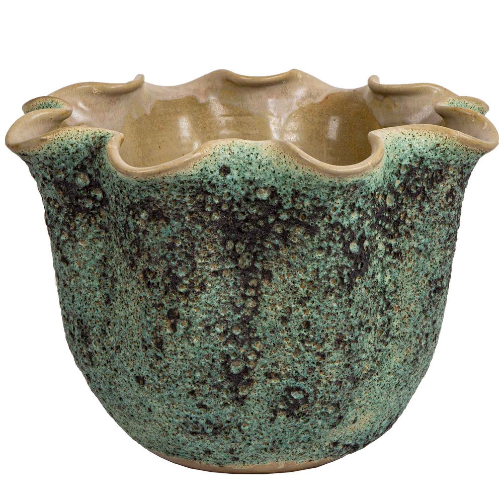 Moss Flower Ceramic Vase - Green - Notbrand