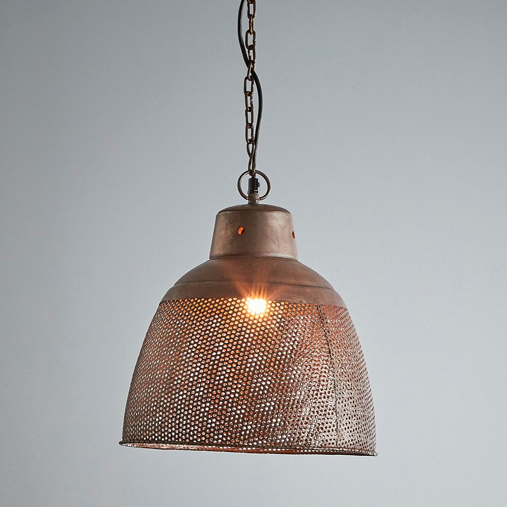 Riva Iron Ceiling Pendant In Antique Copper - Small - Notbrand