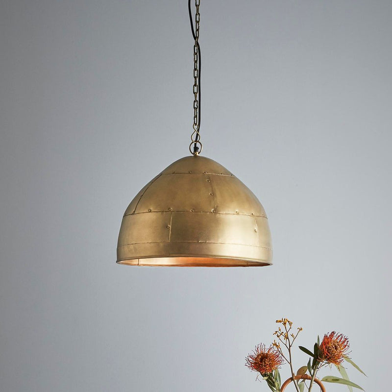 P51 Iron Ceiling Pendant In Antique Brass - Small - Notbrand