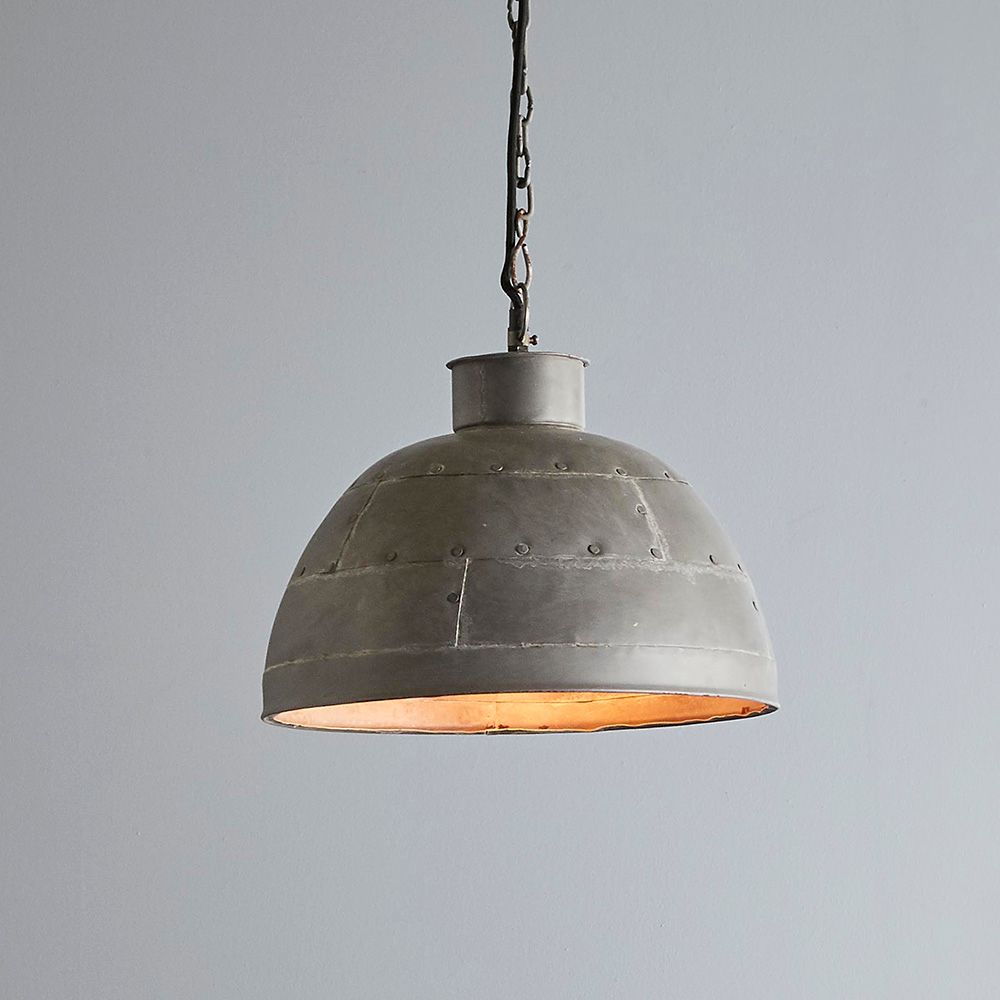 Granada Iron Ceiling Pendant In Vintage Grey - Small - Notbrand