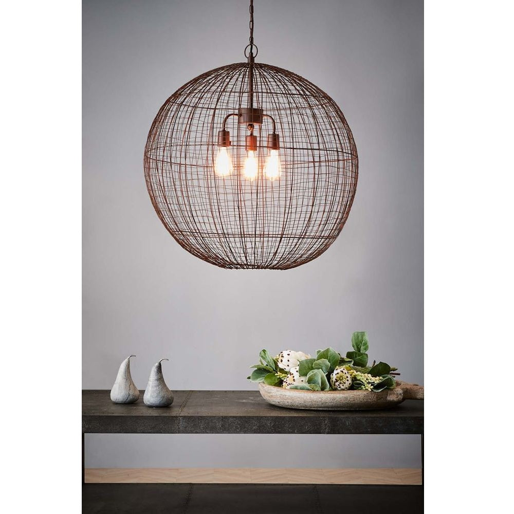 Cray Ball Ceiling Pendant in Antique Copper - Large - Notbrand