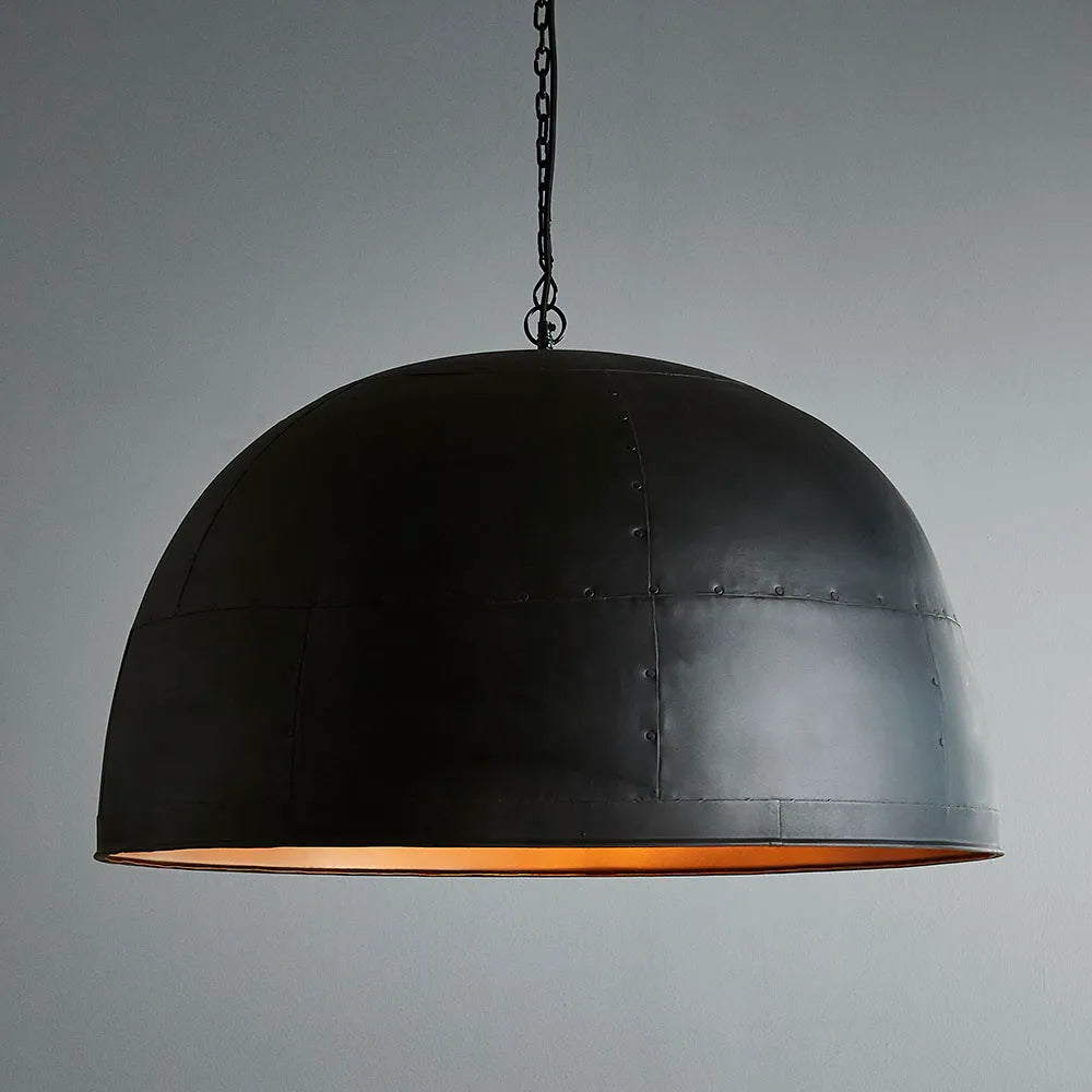 Noir Ceiling Pendant in Black With Gold Interior - Large - Notbrand