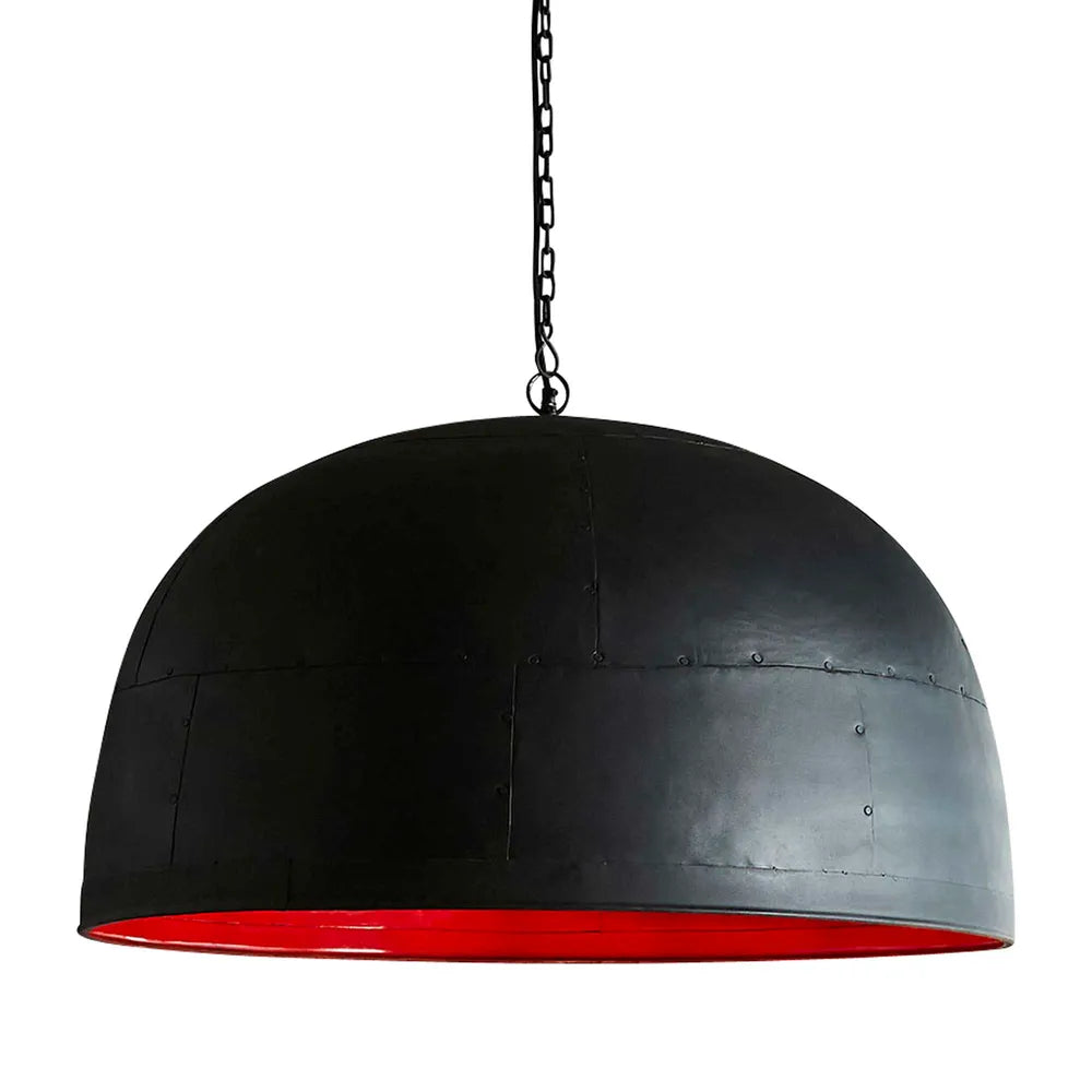 Noir Ceiling Pendant in Black With Red Interior - Large - Notbrand