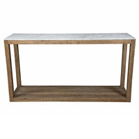 Denver Marble And Oak Console - White - Notbrand