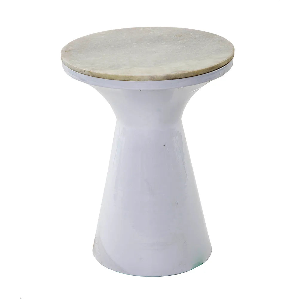 Karela Round Table With Marble Top- Range - Notbrand