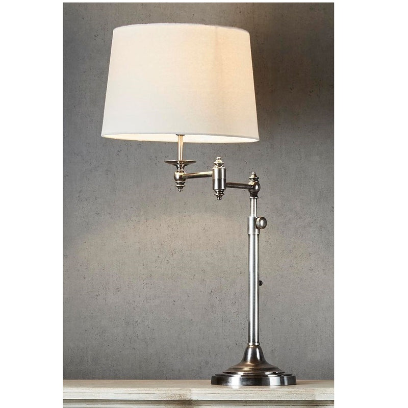 Macleay Swing Arm Brass Table Lamp Base - Antique Silver - Notbrand