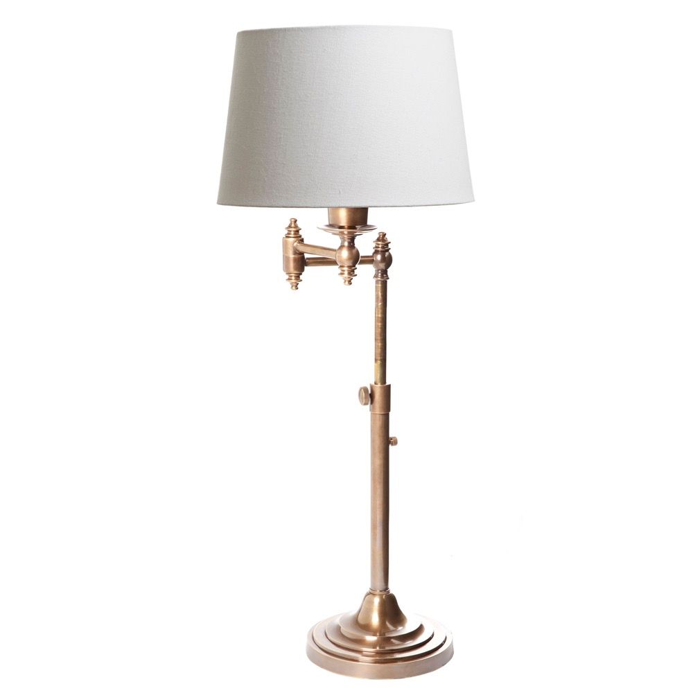 Macleay Swing Arm Brass Table Lamp Base - Antique Brass - Notbrand