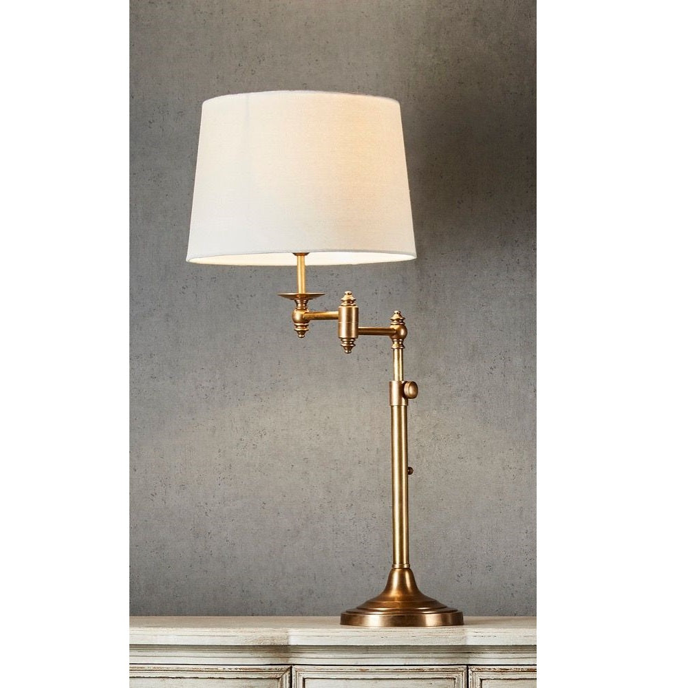 Macleay Swing Arm Brass Table Lamp Base - Antique Brass - Notbrand