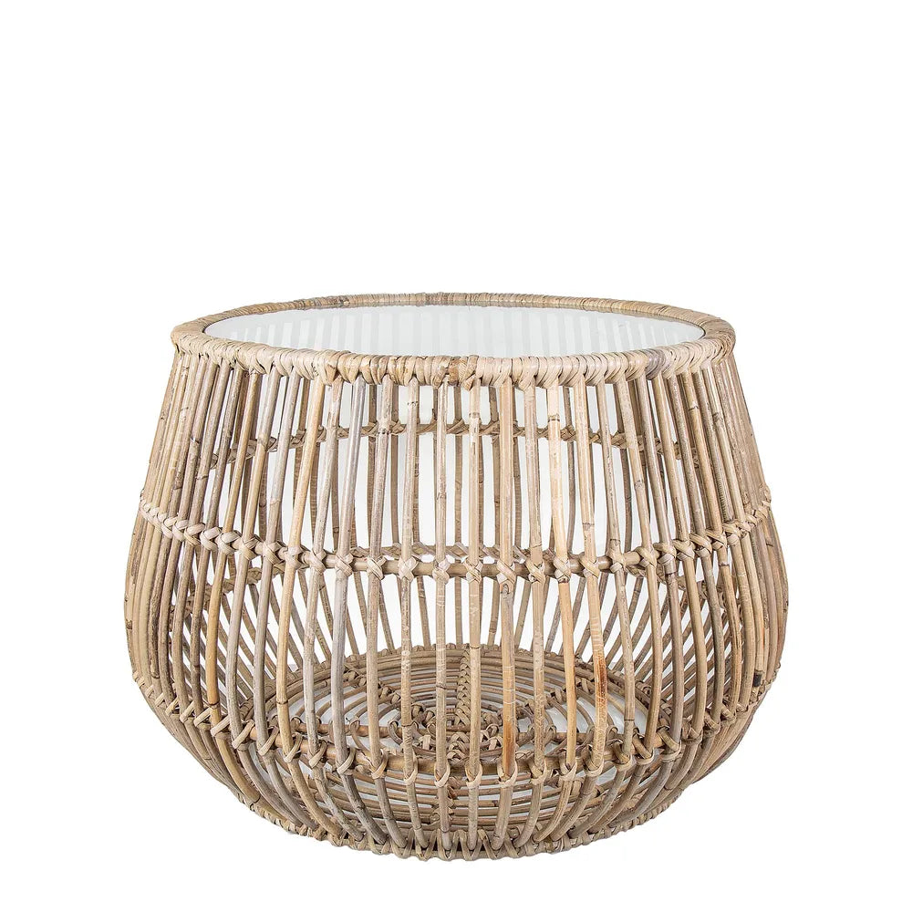 Haiti Round Glass Basket Table - Notbrand
