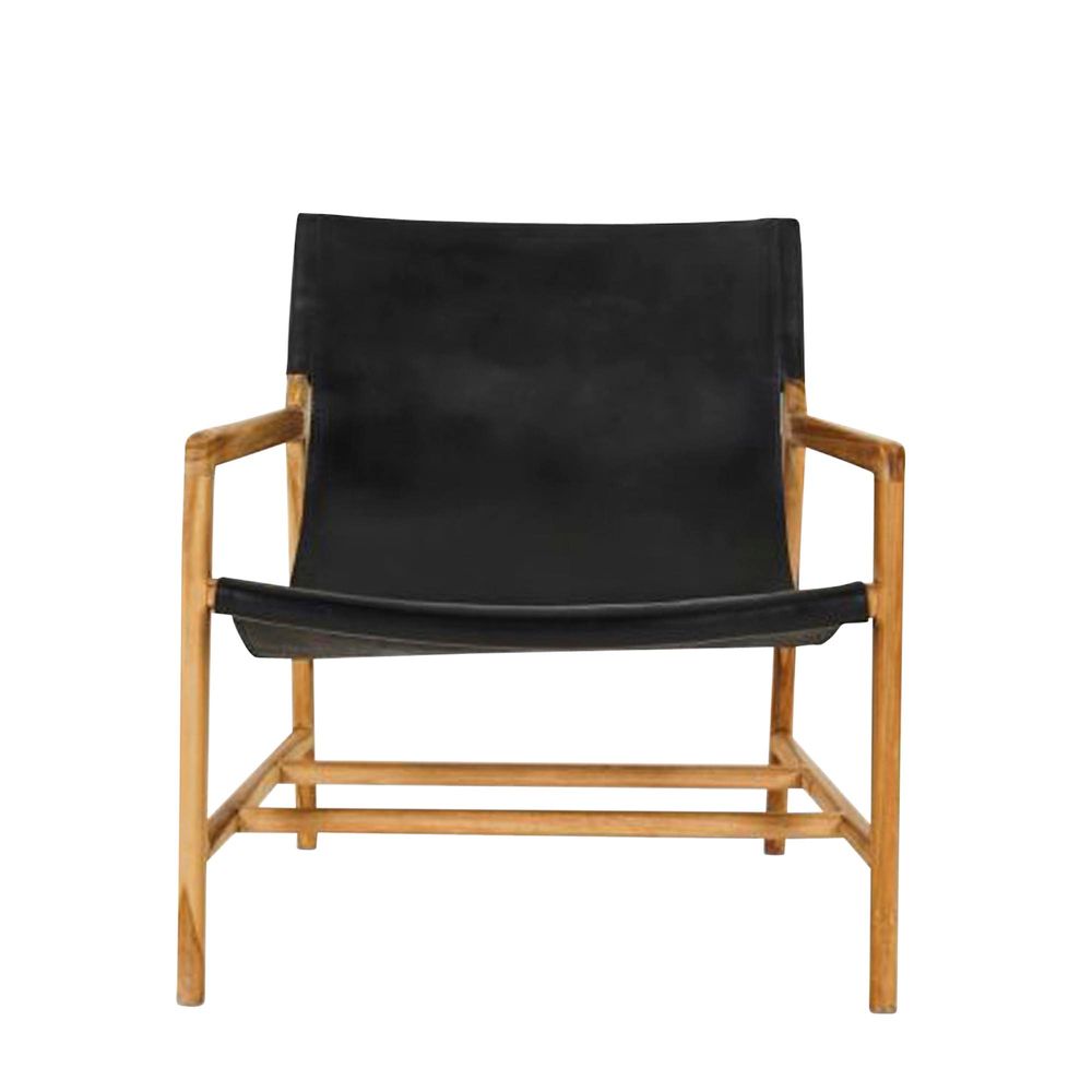 Ayun Leather Chair - Black & Natural - Notbrand