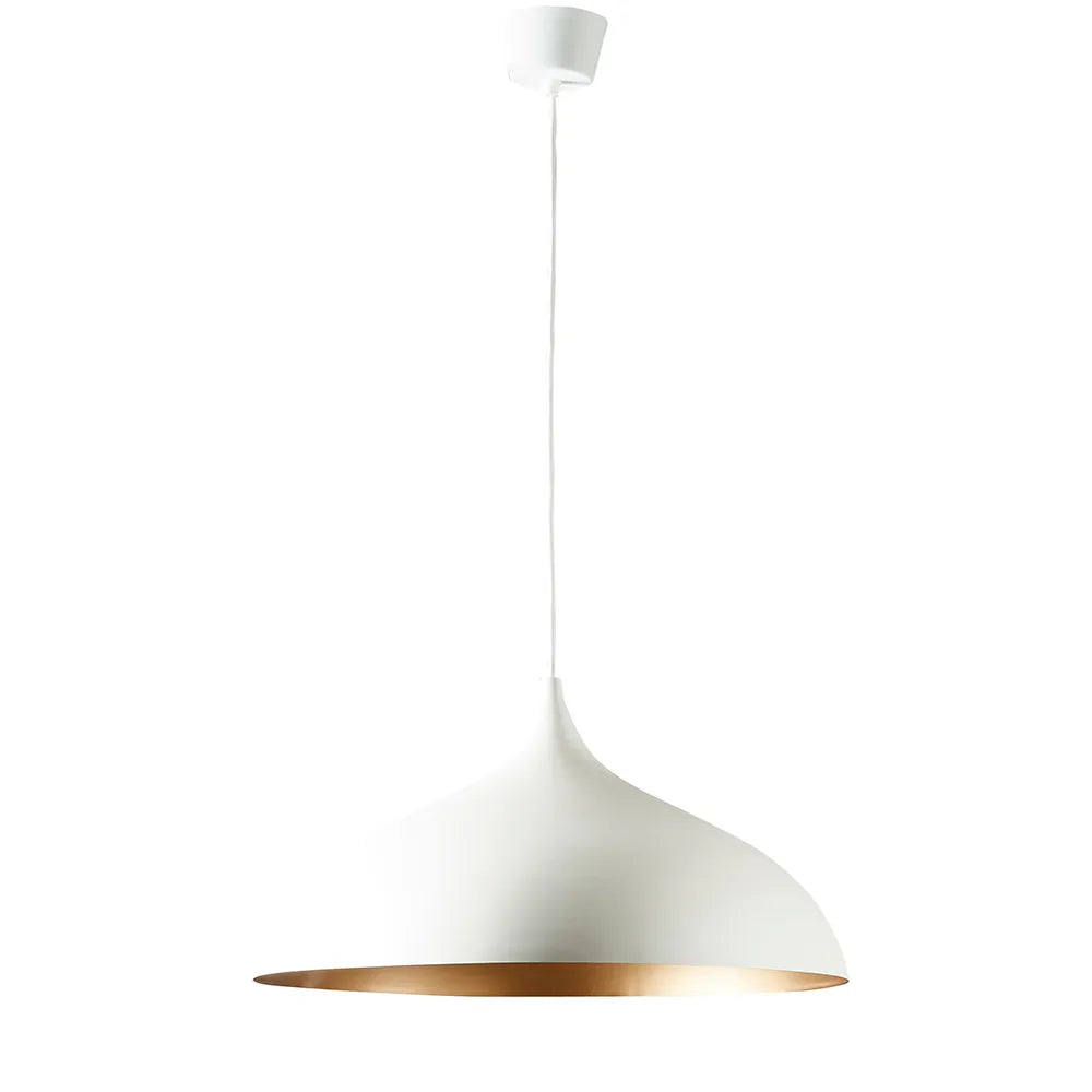 Macmillan Ceiling Pendant in Oval White And Brass - Large - Notbrand