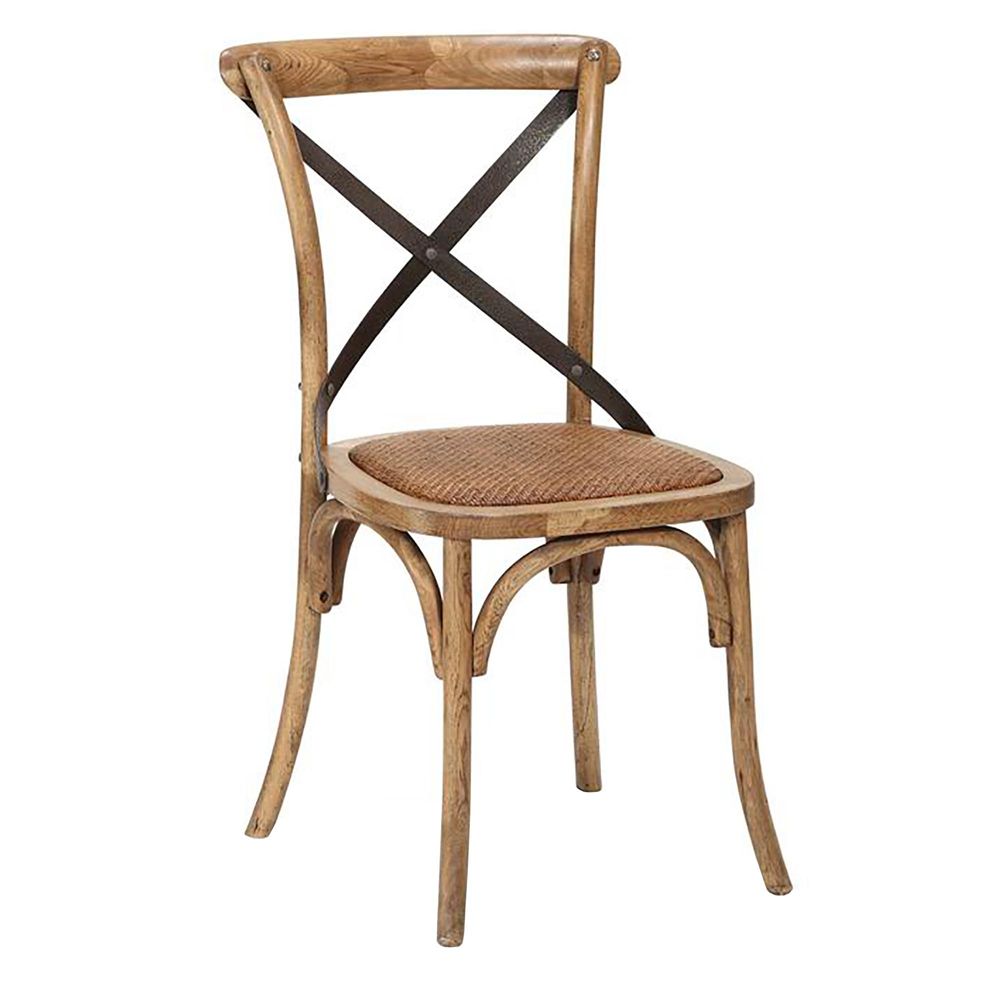 Denver Oak Wood Cross Back Chair - Natural - Notbrand