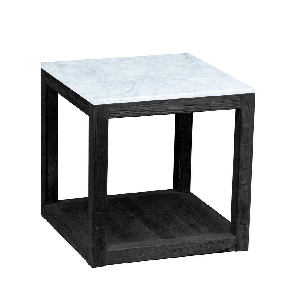Marble Side Table In Black Colour By Denver - Notbrand