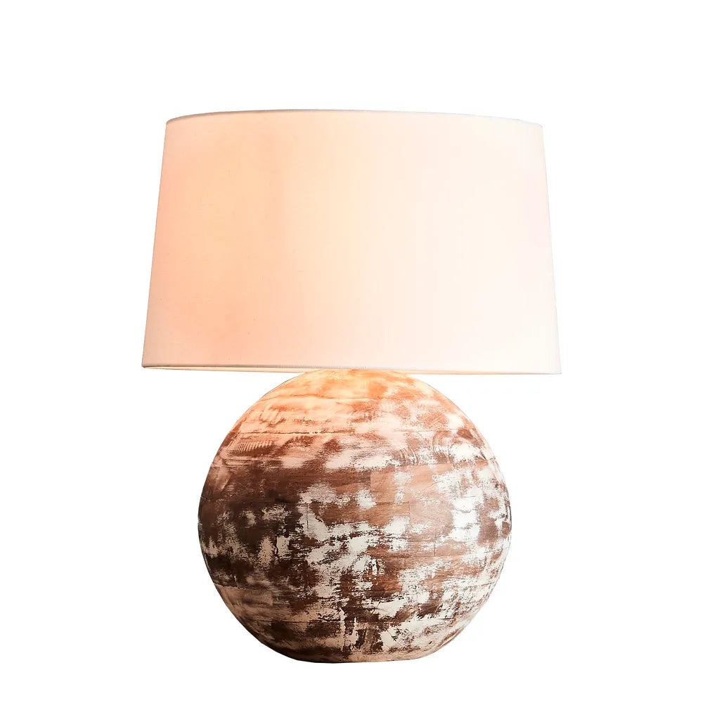 Boule Table Lamp Base in Distressed White - Medium - Notbrand