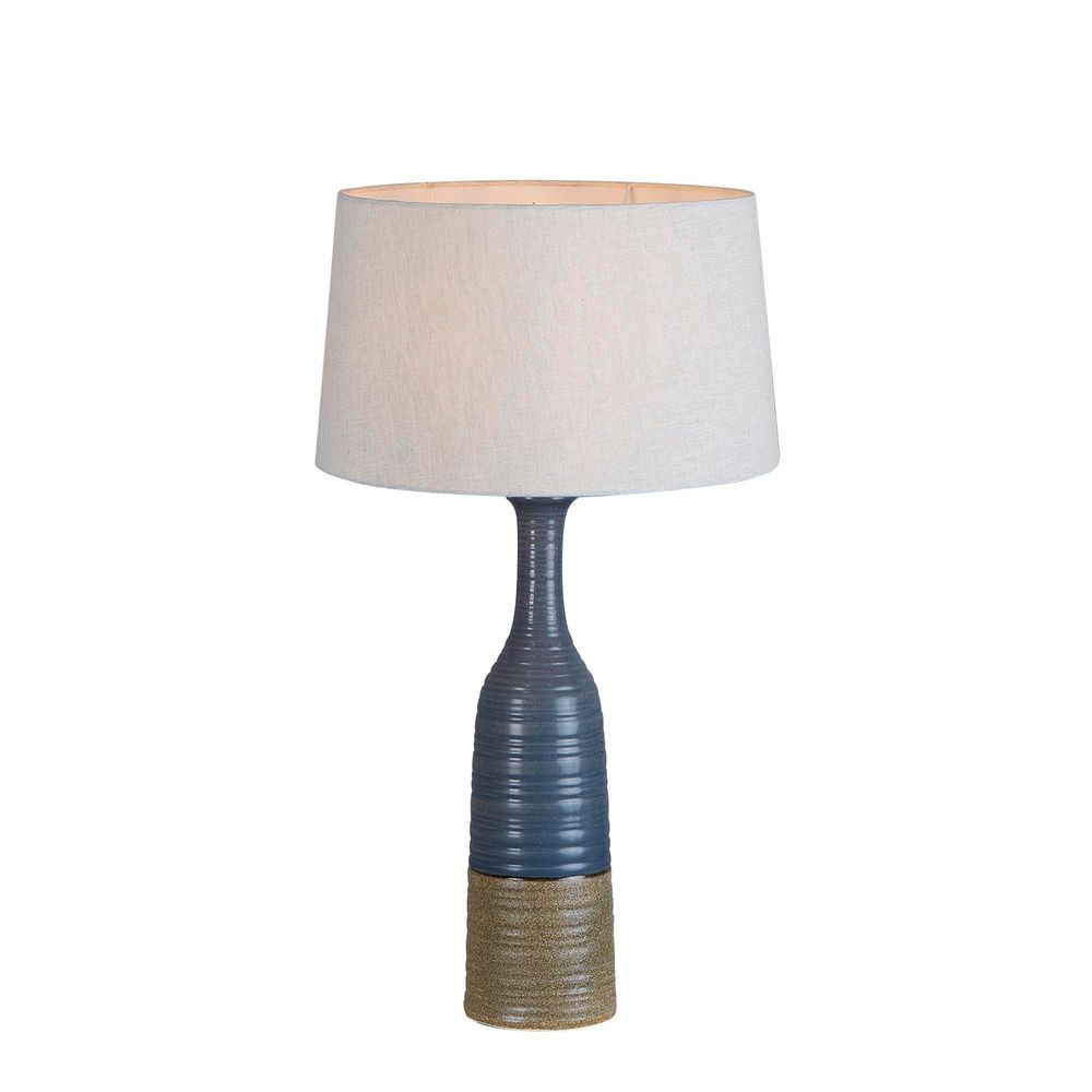 Potters Tall Thin Glazed Ceramic Table Lamp In Grey/Brown - Small - Notbrand