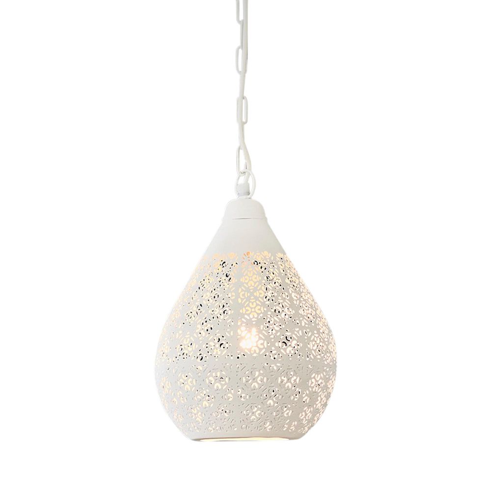 Europa Iron Ceiling Pendant In White - Small - Notbrand