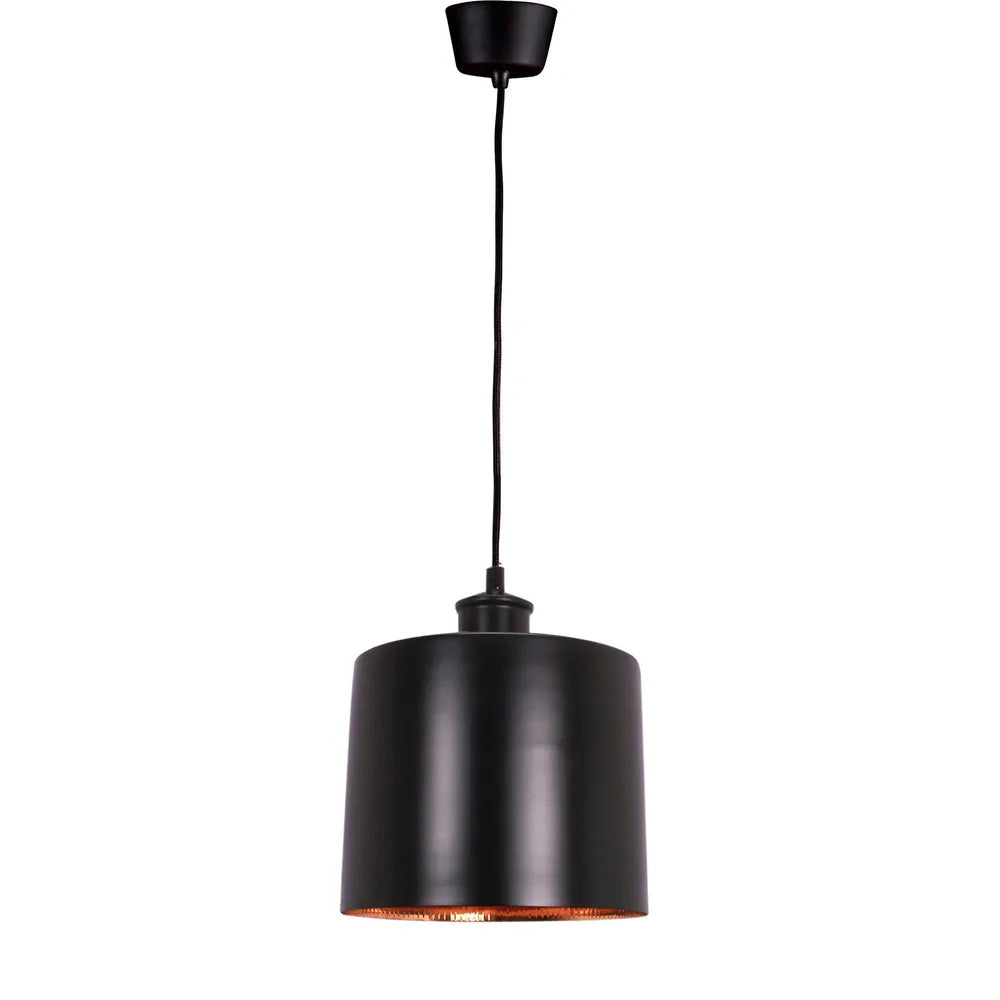 Portofino Ceiling Pendant in Matte Black And Copper - Large - Notbrand