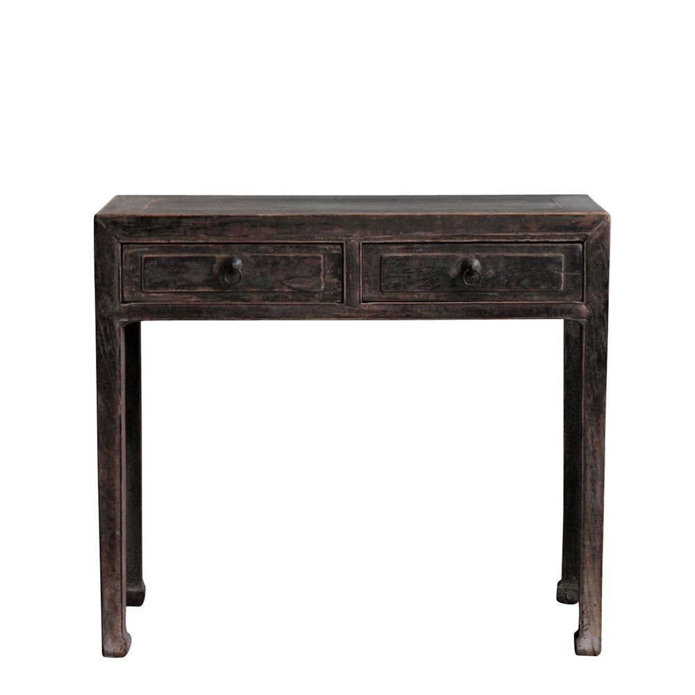 Shanxi Elm 130 Year Antique Wooden Side Table - Natural - Notbrand