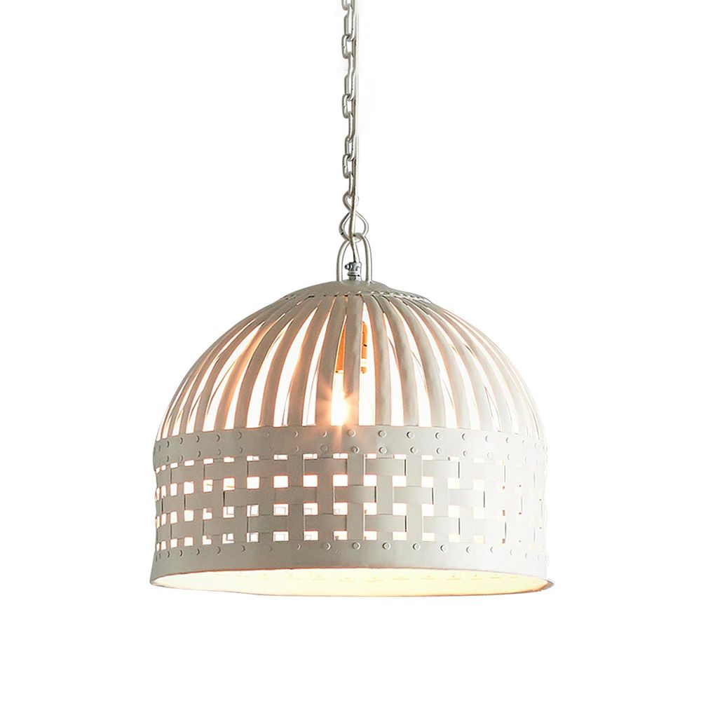 Esch Iron Ceiling Pendant In Antique White - Small - Notbrand
