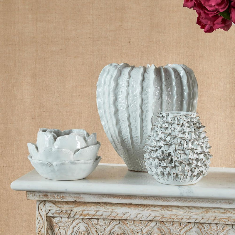 Lufa Clay/Ceramics Vase In White - 26X26X33Cm - Notbrand