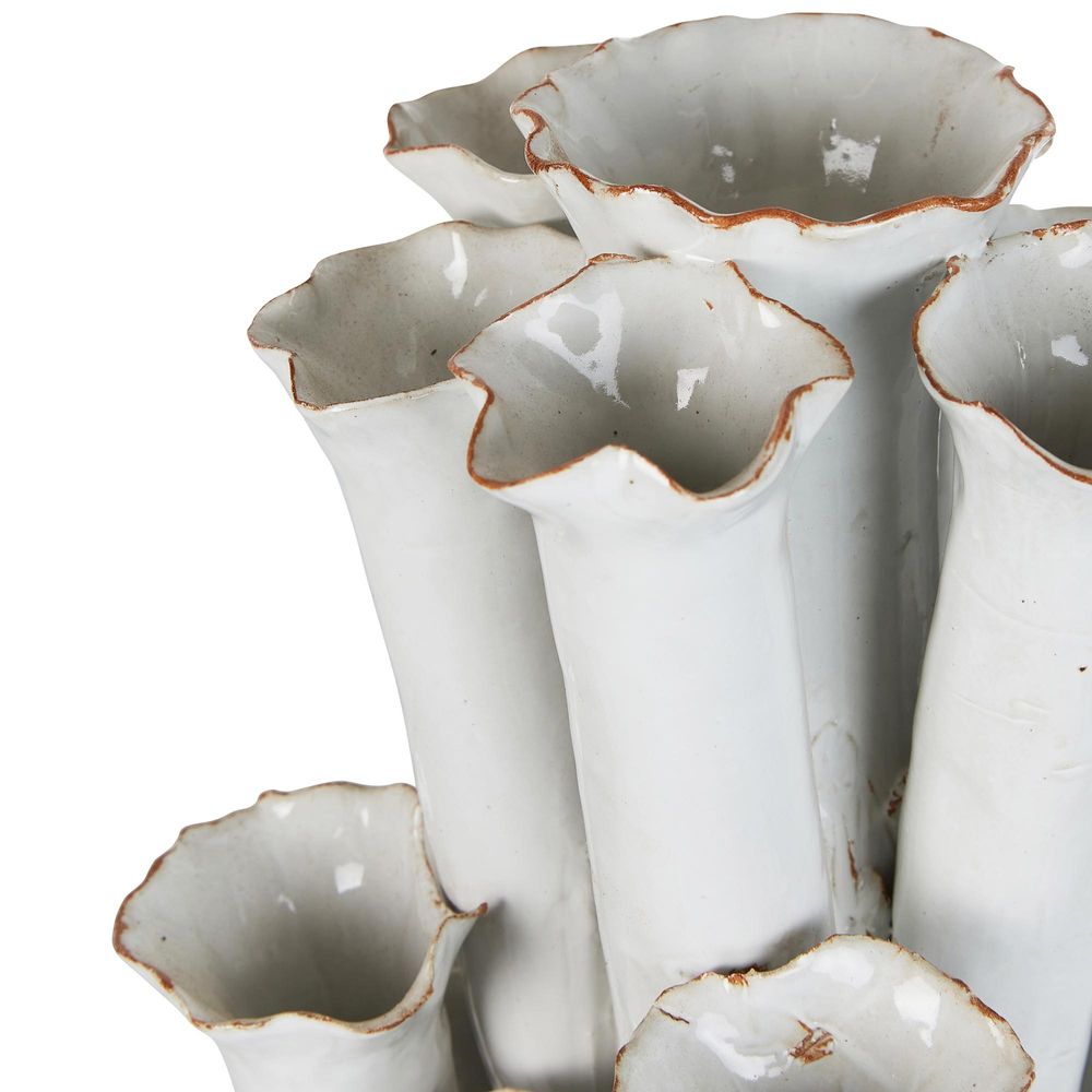 Tubular Ceramic Vase - White - Notbrand