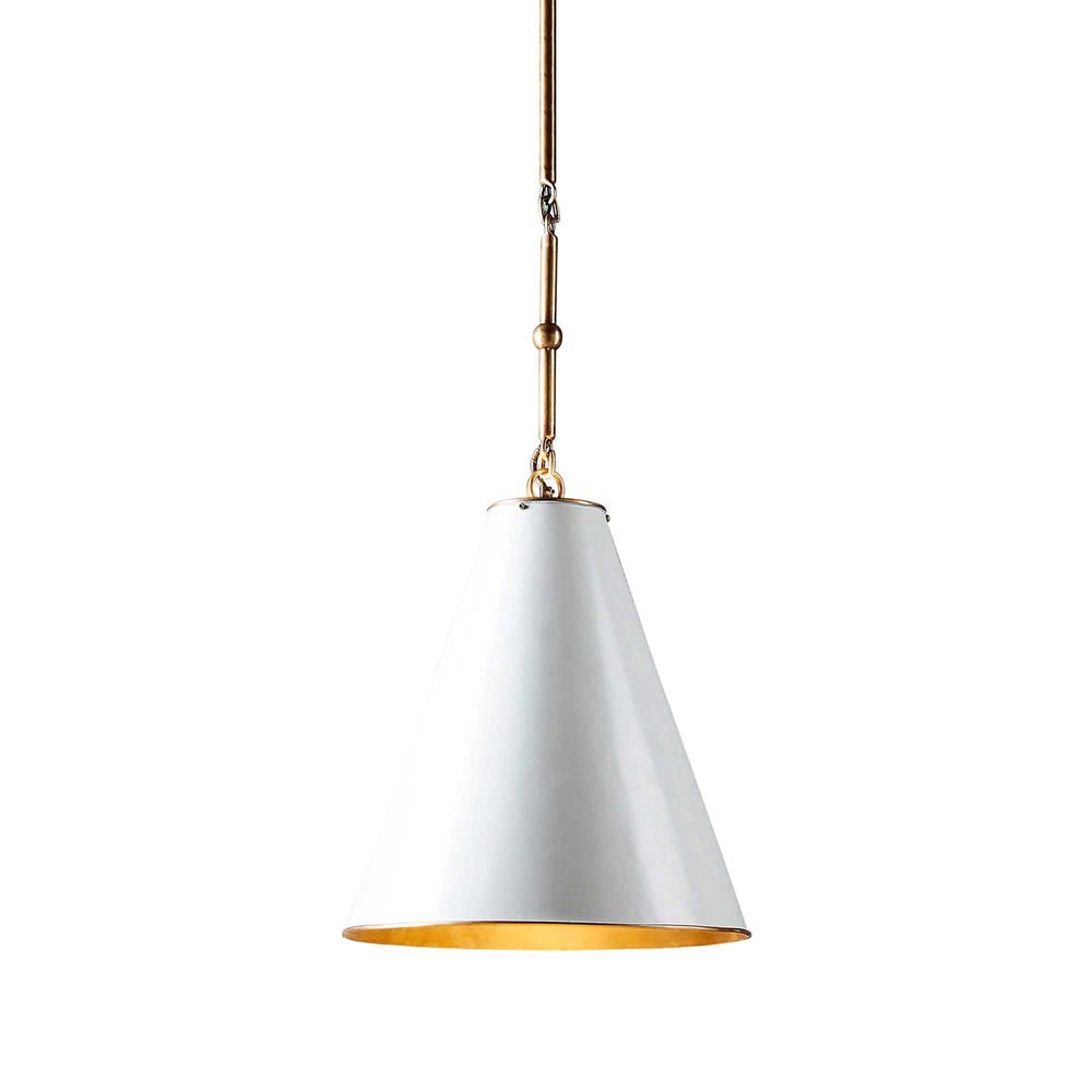Monte Carlo Ceiling Pendant in White and Brass - Small - Notbrand