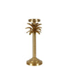 Raffles Aluminum Palm Candle Stick In Gold - Small - Notbrand