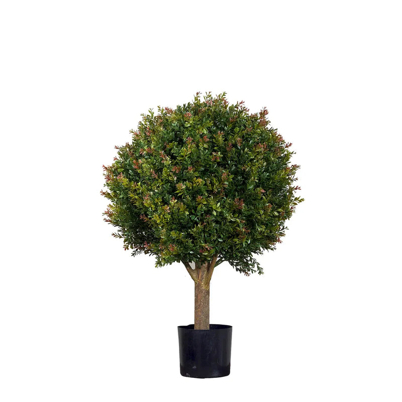 Artificial Red Day Leaf Ball Tree - 85cm - Notbrand