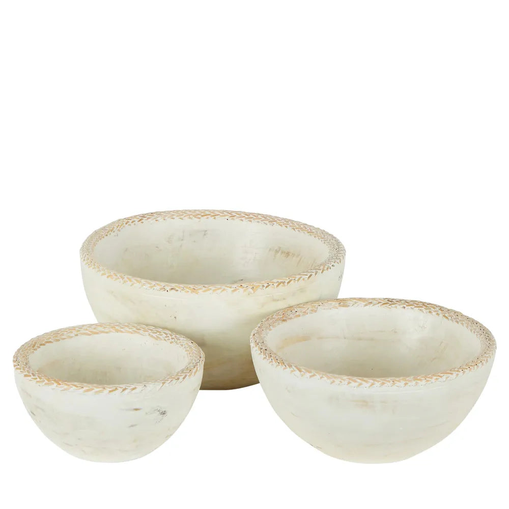 Set of 3 Darma Woven Bowls - Natural - Notbrand