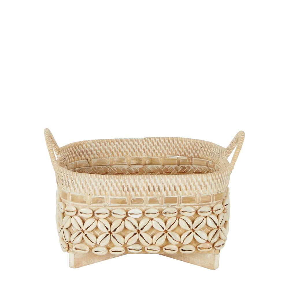 Bayu Rattan Shell Woven Basket - Natural - Notbrand
