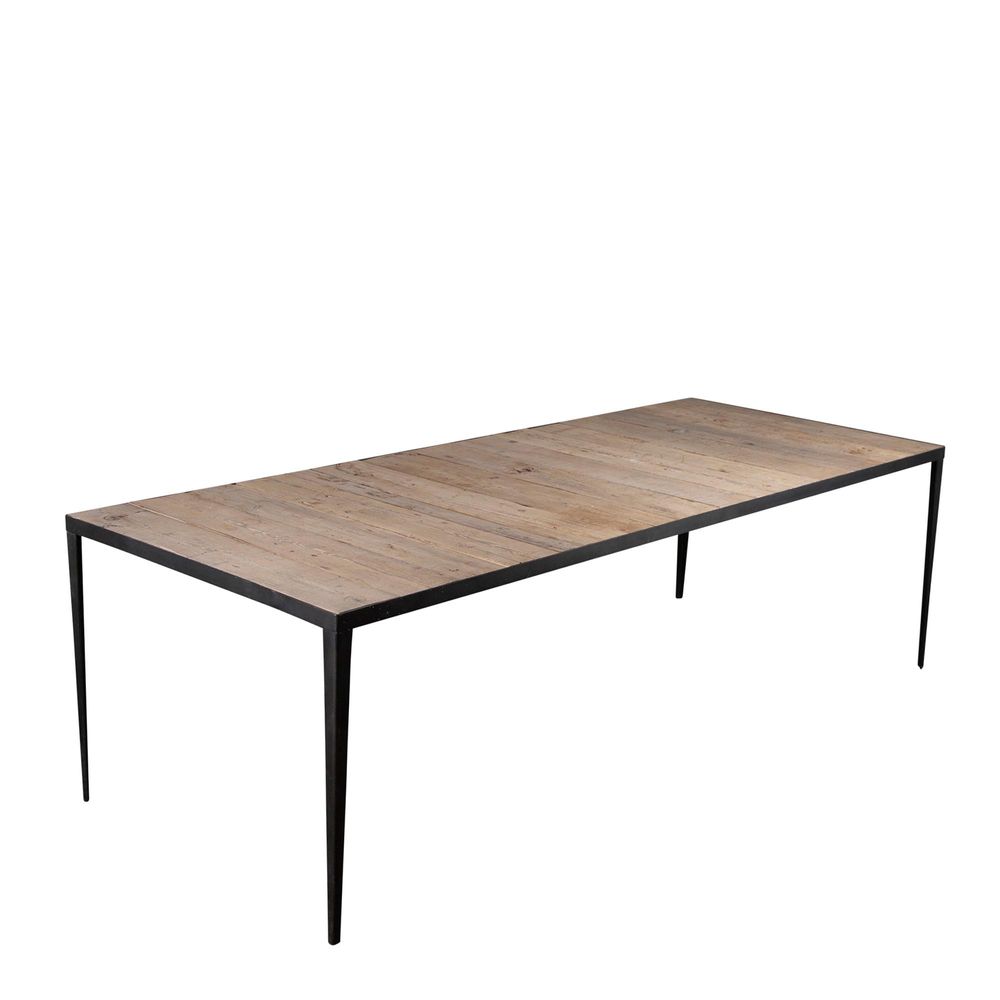 Wooden Metal Rectangle Dining Table By Sianna - Notbrand