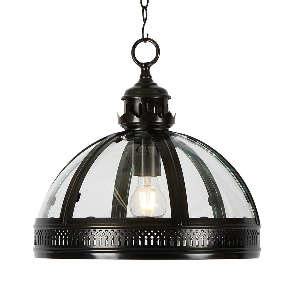 Winston Brass & Glass Ceiling Pendant - Black - Notbrand