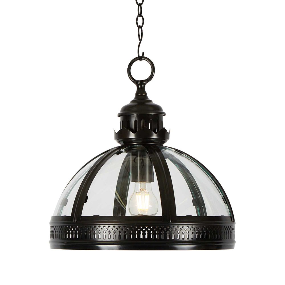 Winston Brass & Glass Ceiling Pendant in Black - Small - Notbrand