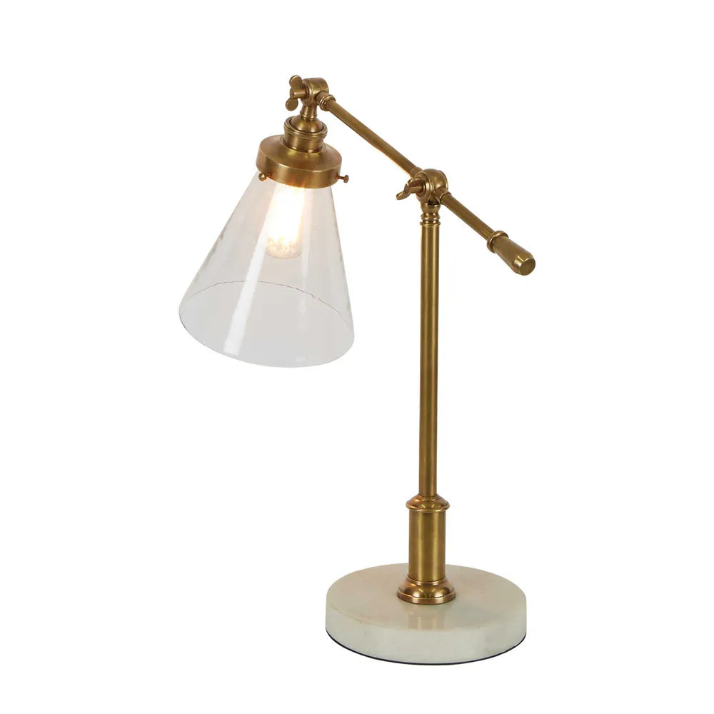 Verona Table Lamp With Marble Base - Brass - Notbrand