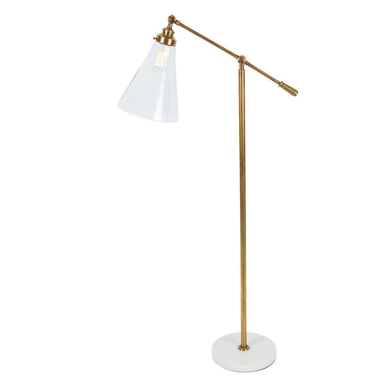 Verona Floor Lamp With Marble Base - Antique Brass - Notbrand