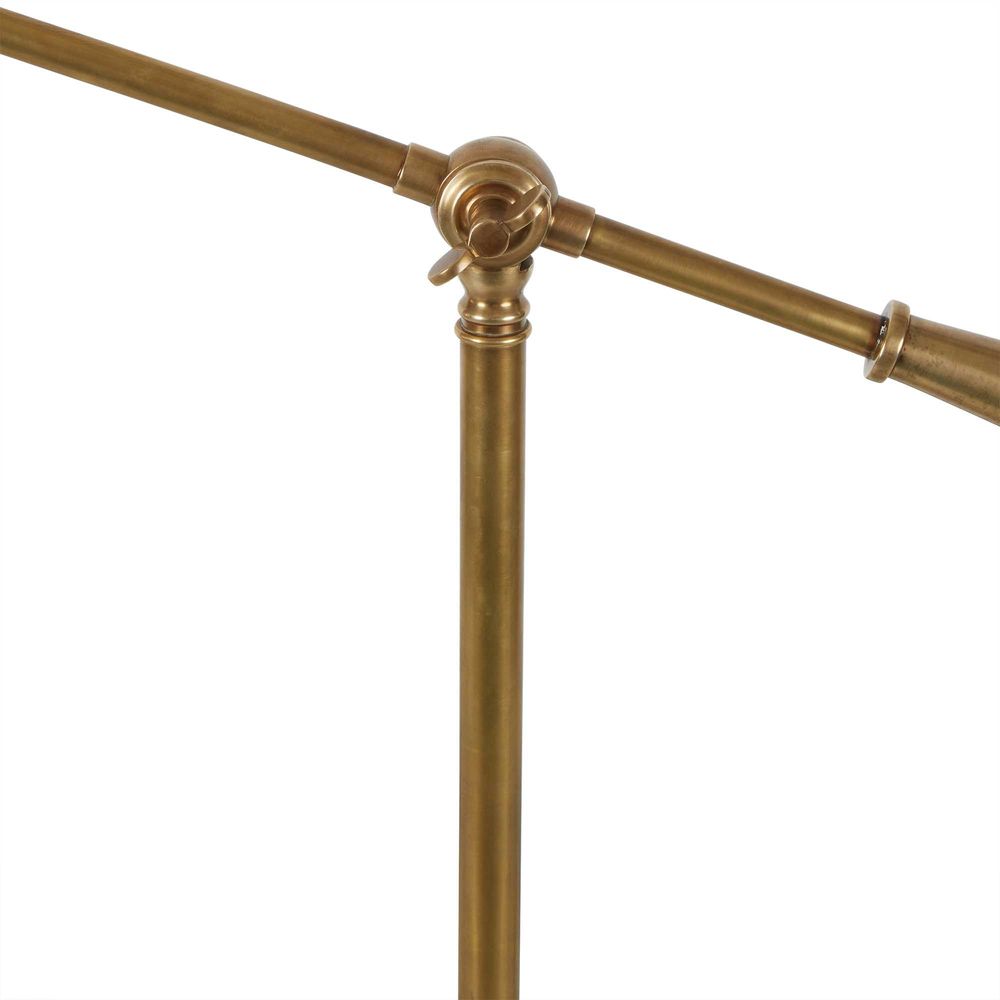 Verona Floor Lamp With Marble Base - Antique Brass - Notbrand