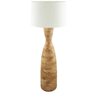 Esraj Turned Wood Floor Lamp - Natural - Notbrand
