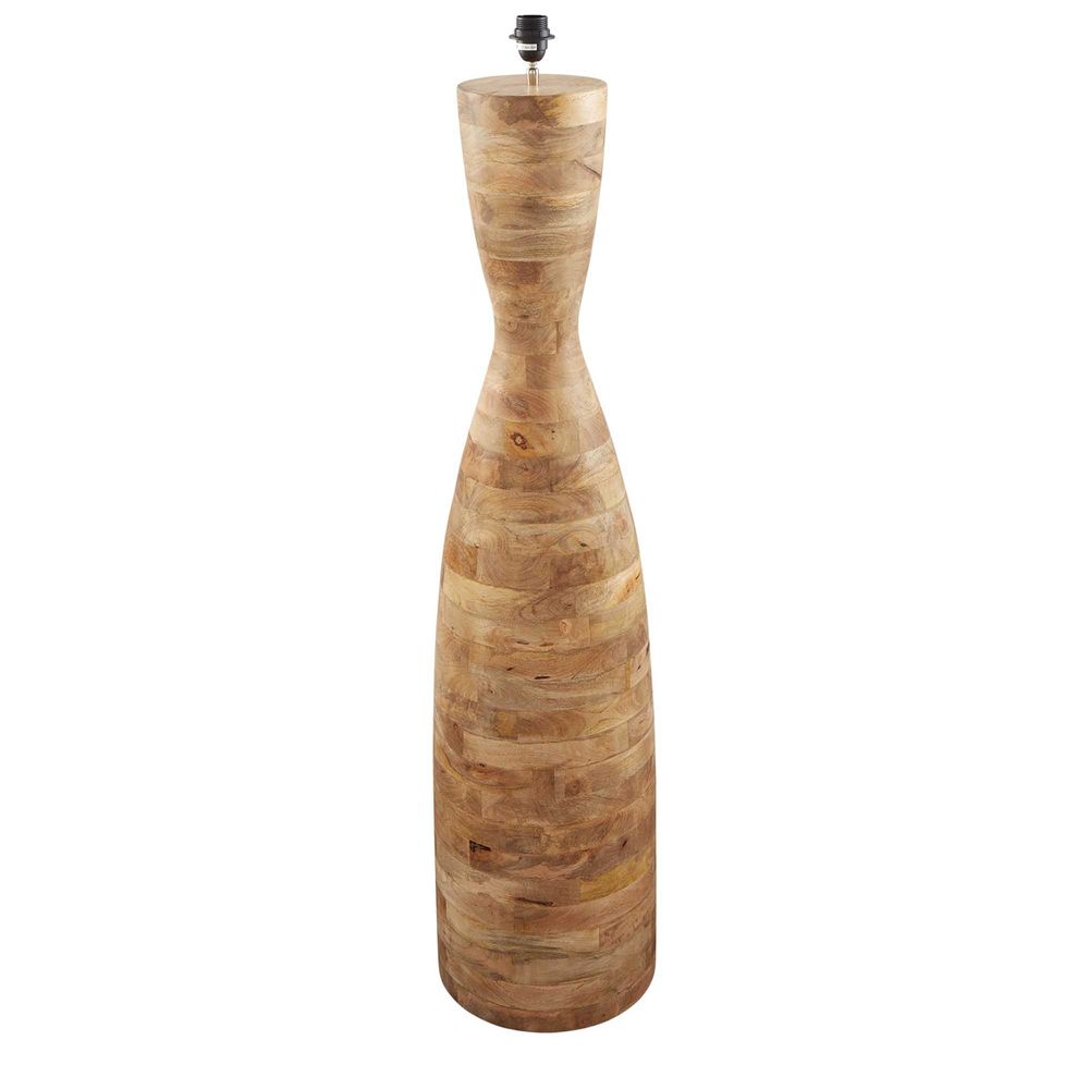 Esraj Turned Wood Floor Lamp - Natural - Notbrand